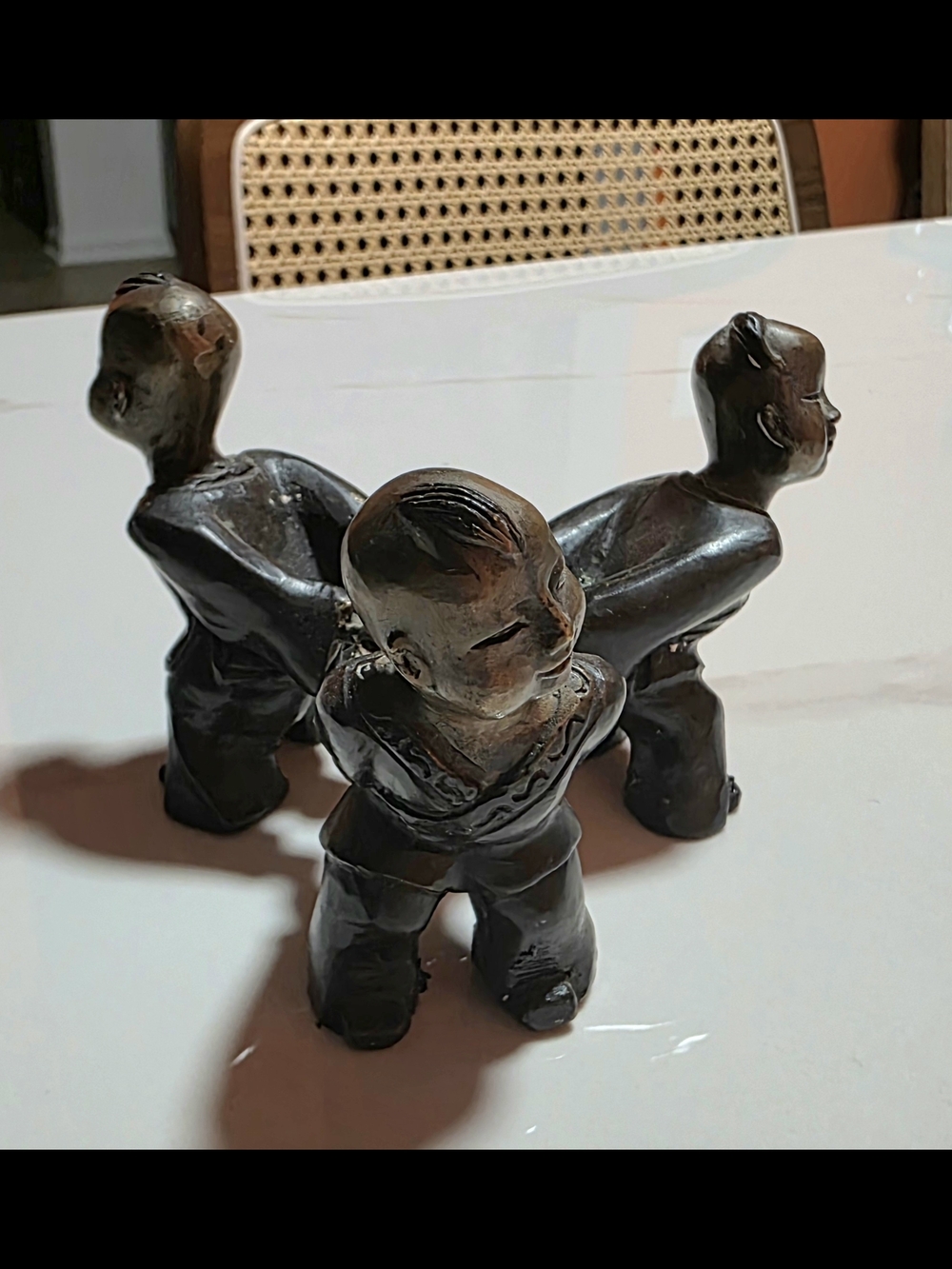 Chinese Parcel-Gilt Bronze "Three Boy" Sculpture